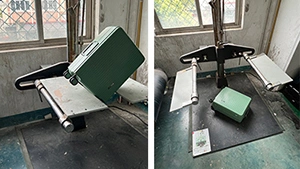 Prueba de caída de ruedas de la maleta