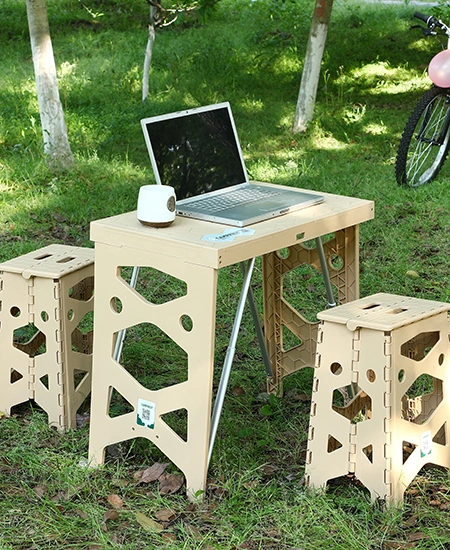 Mesas y bancos plegables de plástico