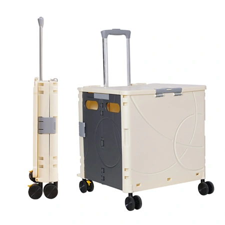 Carrito plegable con caja de 4 ruedas